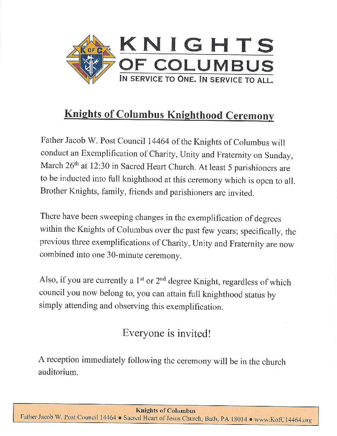 KoC Knighthood Ceremony – Sacred Heart Church